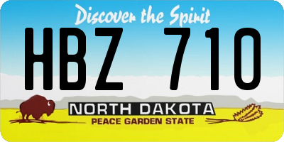 ND license plate HBZ710