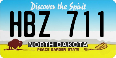 ND license plate HBZ711