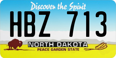 ND license plate HBZ713