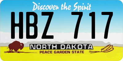 ND license plate HBZ717