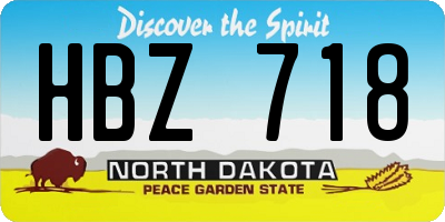 ND license plate HBZ718