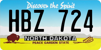 ND license plate HBZ724