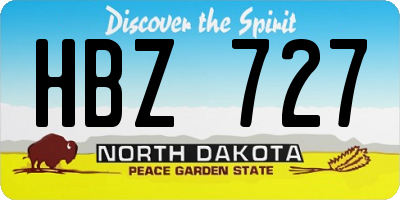 ND license plate HBZ727