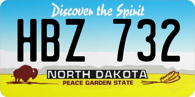 ND license plate HBZ732