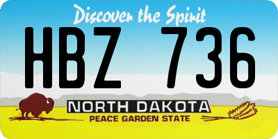 ND license plate HBZ736