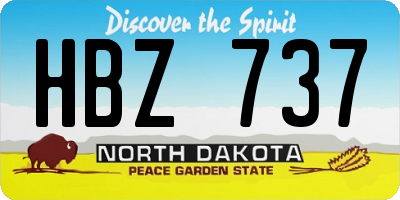 ND license plate HBZ737