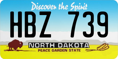 ND license plate HBZ739