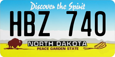 ND license plate HBZ740