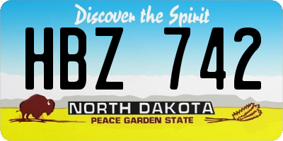 ND license plate HBZ742