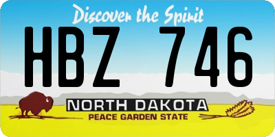 ND license plate HBZ746
