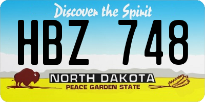 ND license plate HBZ748