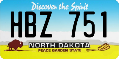 ND license plate HBZ751