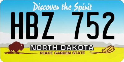 ND license plate HBZ752