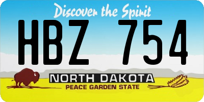 ND license plate HBZ754