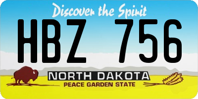 ND license plate HBZ756