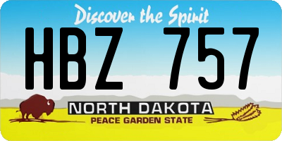 ND license plate HBZ757