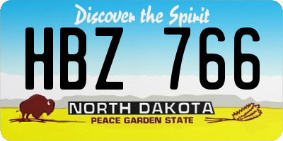 ND license plate HBZ766
