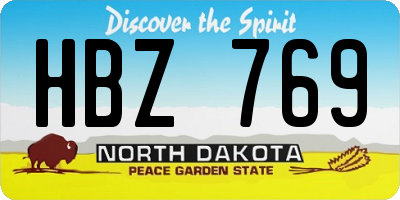 ND license plate HBZ769