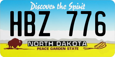 ND license plate HBZ776