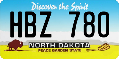 ND license plate HBZ780
