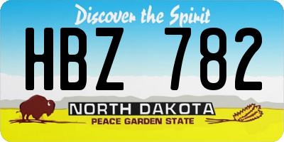 ND license plate HBZ782