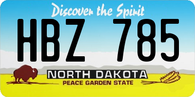 ND license plate HBZ785