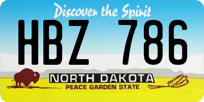 ND license plate HBZ786