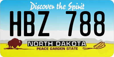 ND license plate HBZ788