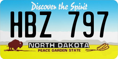 ND license plate HBZ797