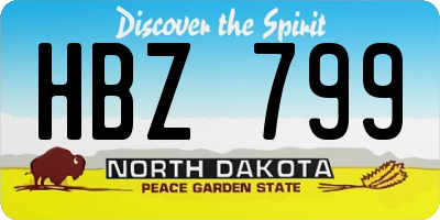 ND license plate HBZ799