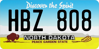 ND license plate HBZ808