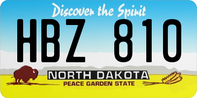 ND license plate HBZ810