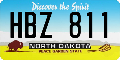 ND license plate HBZ811
