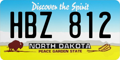 ND license plate HBZ812