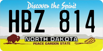 ND license plate HBZ814