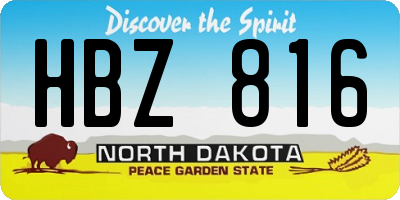 ND license plate HBZ816