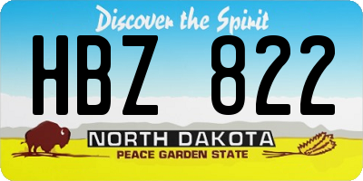 ND license plate HBZ822
