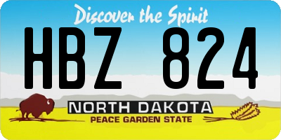 ND license plate HBZ824