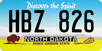 ND license plate HBZ826