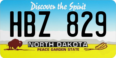 ND license plate HBZ829