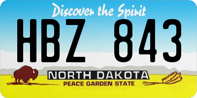 ND license plate HBZ843