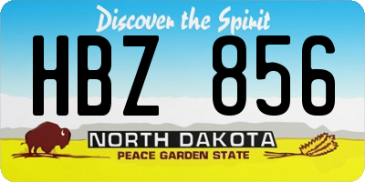 ND license plate HBZ856