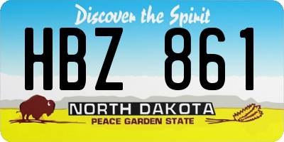 ND license plate HBZ861