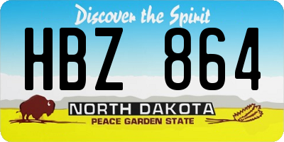 ND license plate HBZ864