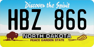 ND license plate HBZ866