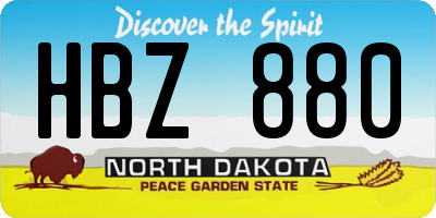 ND license plate HBZ880