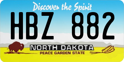 ND license plate HBZ882