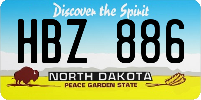 ND license plate HBZ886