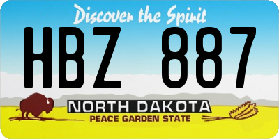 ND license plate HBZ887