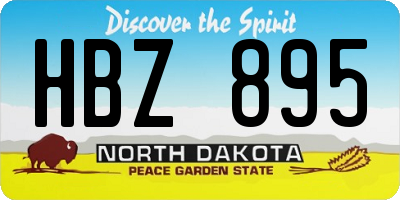 ND license plate HBZ895